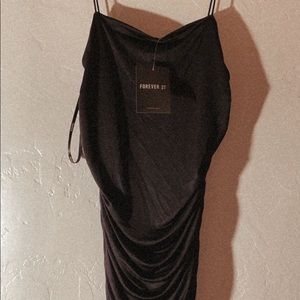 Black silk bodycon dress!